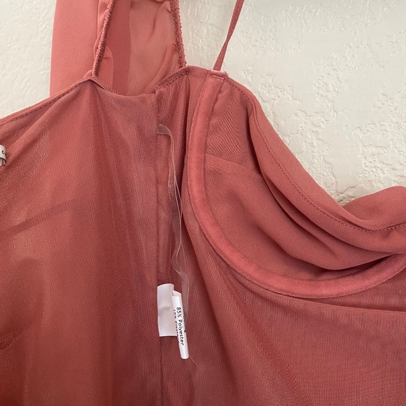 HOUSE OF CB‎ 'Baby 'Pink Chiffon Cutout Halter Mini Dress/Size XL - Picture 7 of 16